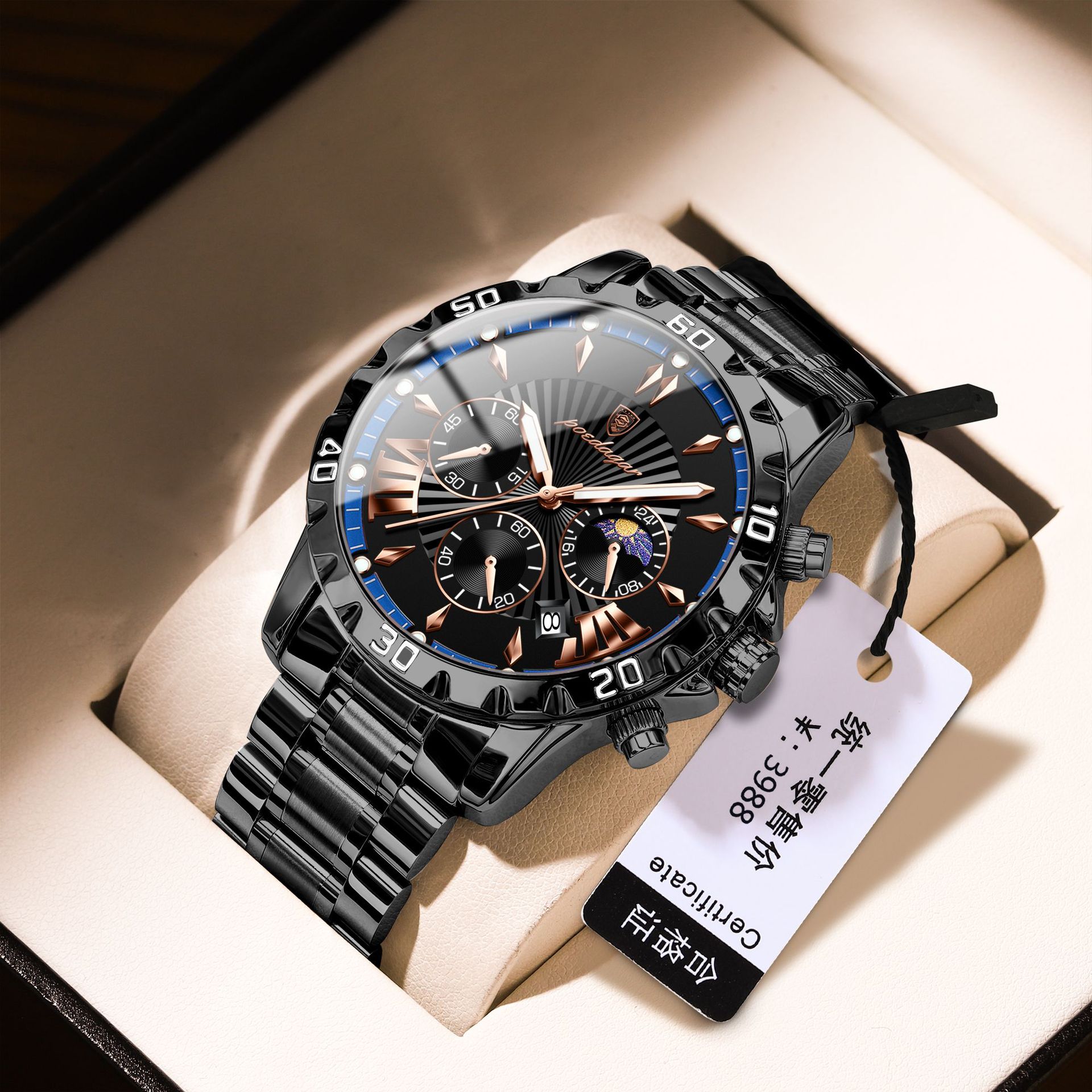 Marca suiza multifuncional nuevo reloj para hombre reloj deportivo impermeable transmisión en vivo comercio exterior estilo explosivo entrega de una pieza