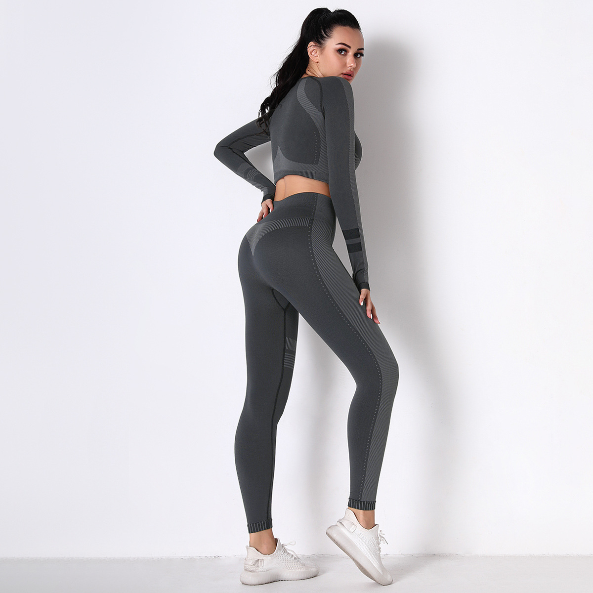 nihaostyle clothing wholesale sports tight-fitting running breathable set NSNS66943