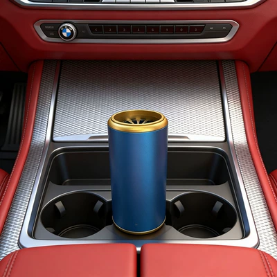 Perfplant seat Car Soap Box - tall-blue-barrel-with-gold-lid-empty-barrel-does-not-include-soap