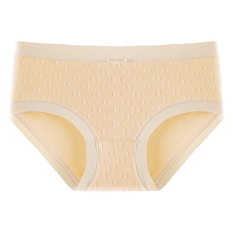 Verano de las mujeres de algodón fino transpirable antibacteriano entrepierna sin costuras media cintura simple Plaid triángulos cortos en stock