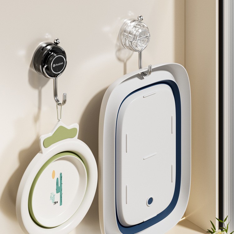 吸盘浴盆挂钩免打孔浴室卫生间壁挂式婴儿洗澡盆脸盆收纳神器粘钩