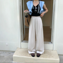 蓝舟新款高品质莱赛尔阔腿拖地垂感休闲裤女68532