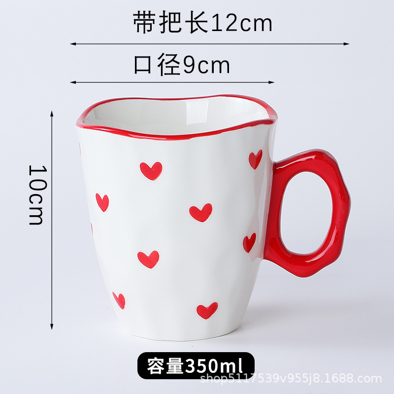 Inswind mano pequeña fresca flor cerámica pintada a mano creativa mano regalo taza de marca esmaltada taza de café de color leche