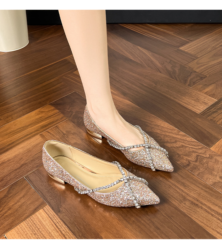 Flache Kristall Crossover Mode spitzen Pailletten Damenschuhe_voghion.com