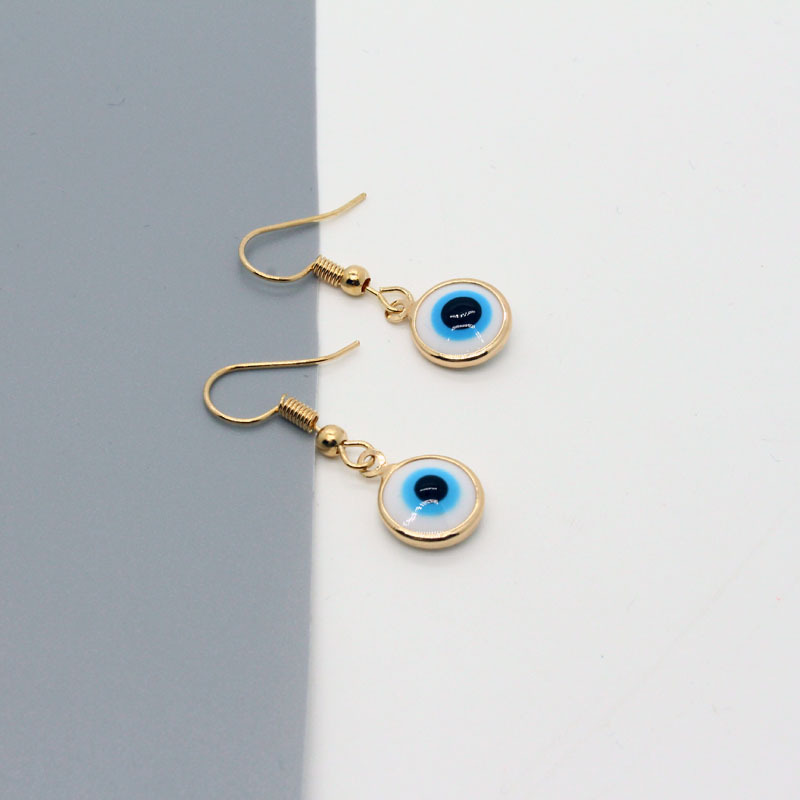 Retro White Blue Devil's Eyes Ear Hooks Wholesale Nihaojewelry display picture 4