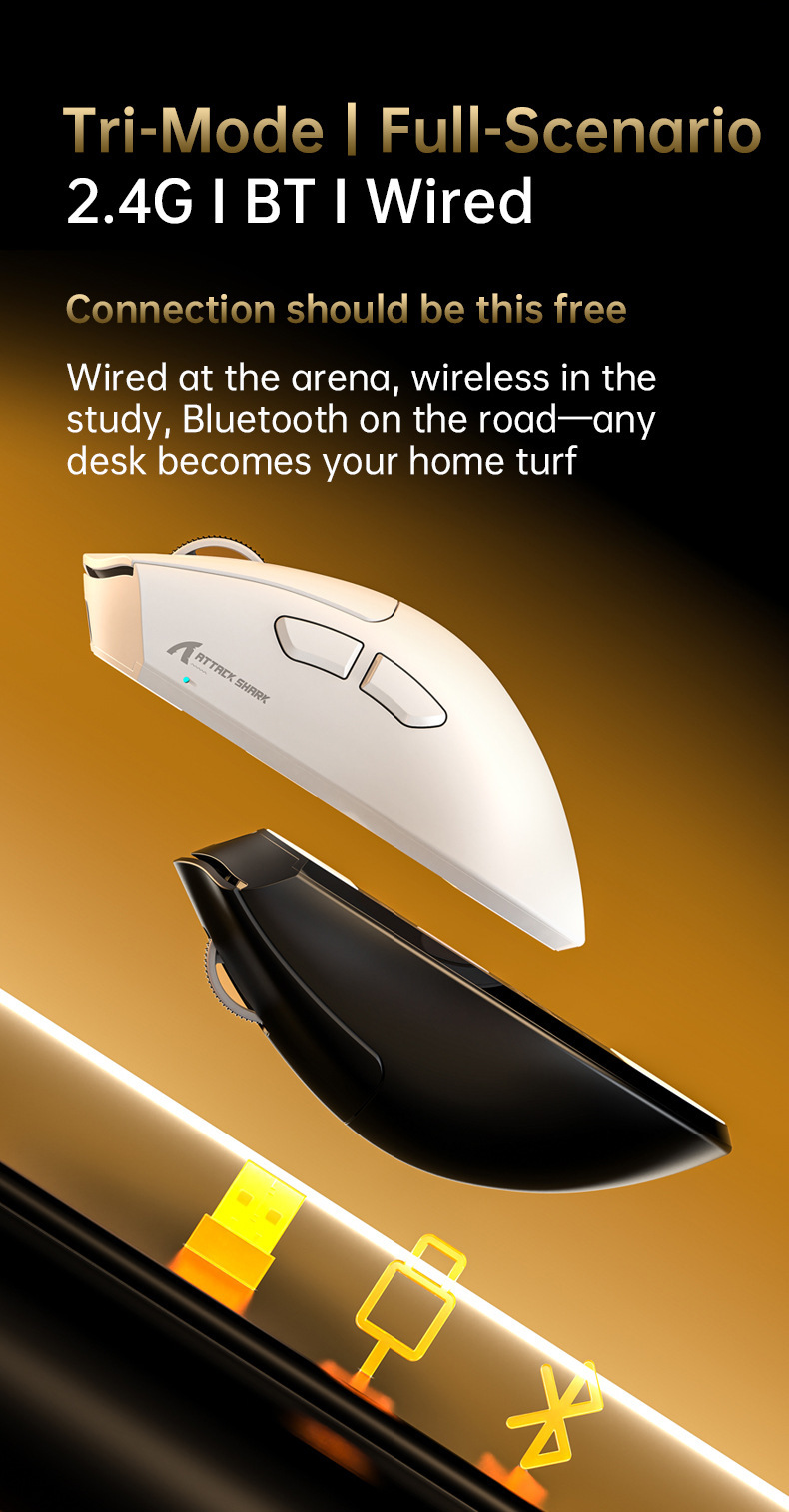 ATTACK SHARK Mouse wireless Attack Shark V8, leggero PAW3950, giochi, The Third Mock Examination, 8K_voghion.com