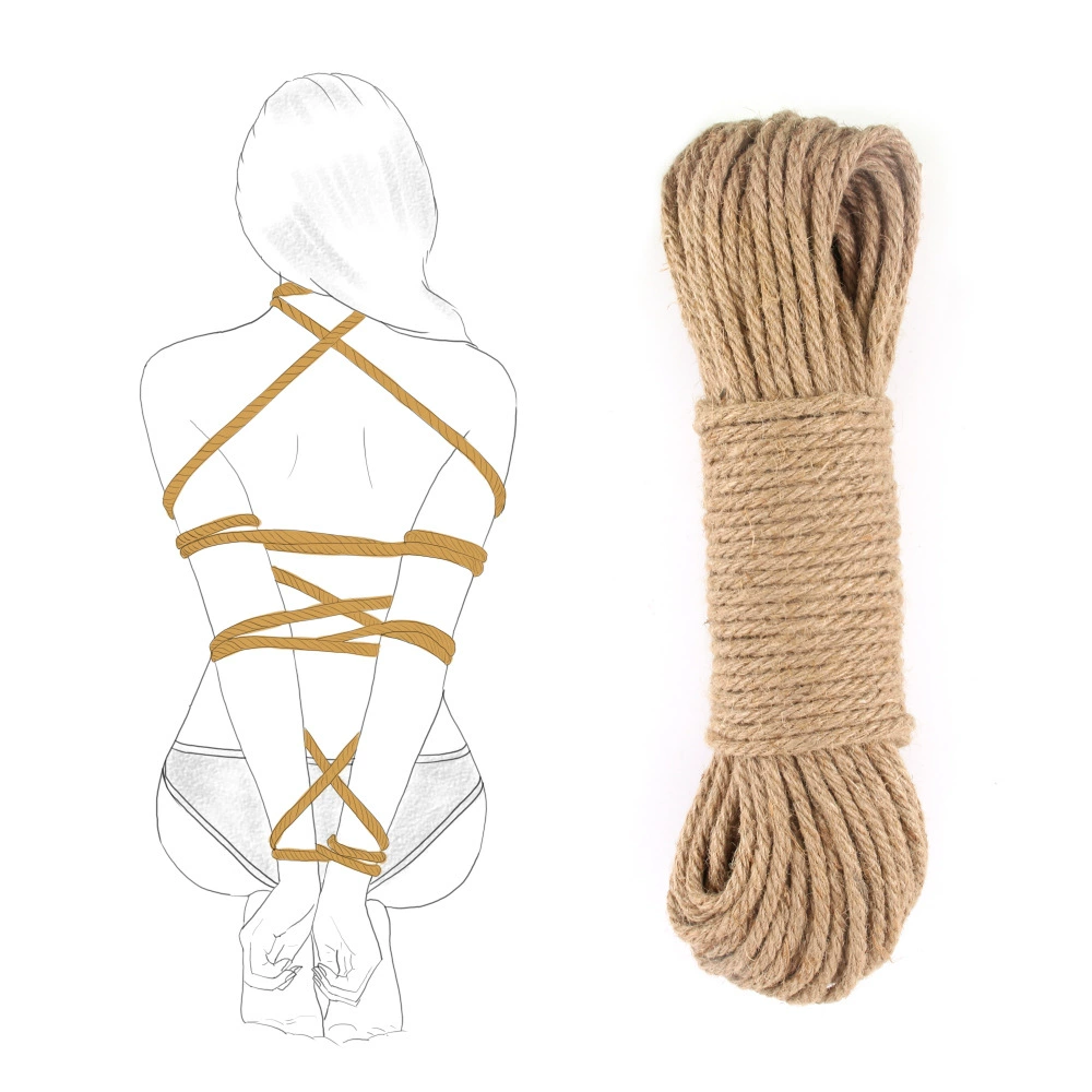 Hemp Bondage Rope (Muqu) 5–40 m options, natural jute, metal or plain ends