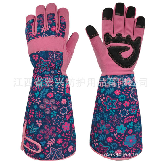 New Long Sleeve Gardening Gloves Garden Work Gloves Rose Thorn Protection Canvas Printed Small Quantity Free Shipping
