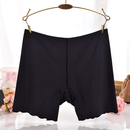 Summer Ice Silk 3/4 Leggings Safety Shorts Anti-Stray No-Show Underpants Breathable Ultra-Thin Anti-Roll Edge Protection Underwear for Women