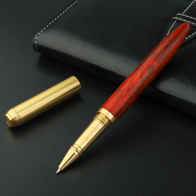 Metal brass rollerball pen sandalwood, calligraphy, gift pen from natural wood