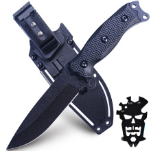 厂家直销户外刀多功能直刀军刀一体龙骨锋利野营生存刀随身求生刀