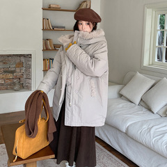 座山雕工装派克棉服女中长款2025新款韩系冬装加厚棉衣棉袄外套