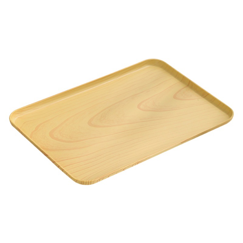 Plástico imitación madera grano rectangular bandeja Hogar Japonés creativo Hotel fruta Placa de almacenamiento luz lujo estilo sala de estar swing placa