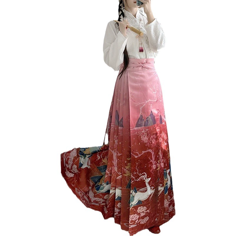 Женский костюм с юбкой с конским лицом Ming Mad Hanfu 2023 года, новый улучшенный костюм для взрослых Four Seasons в китайском стиле, древний костюм суперфеи