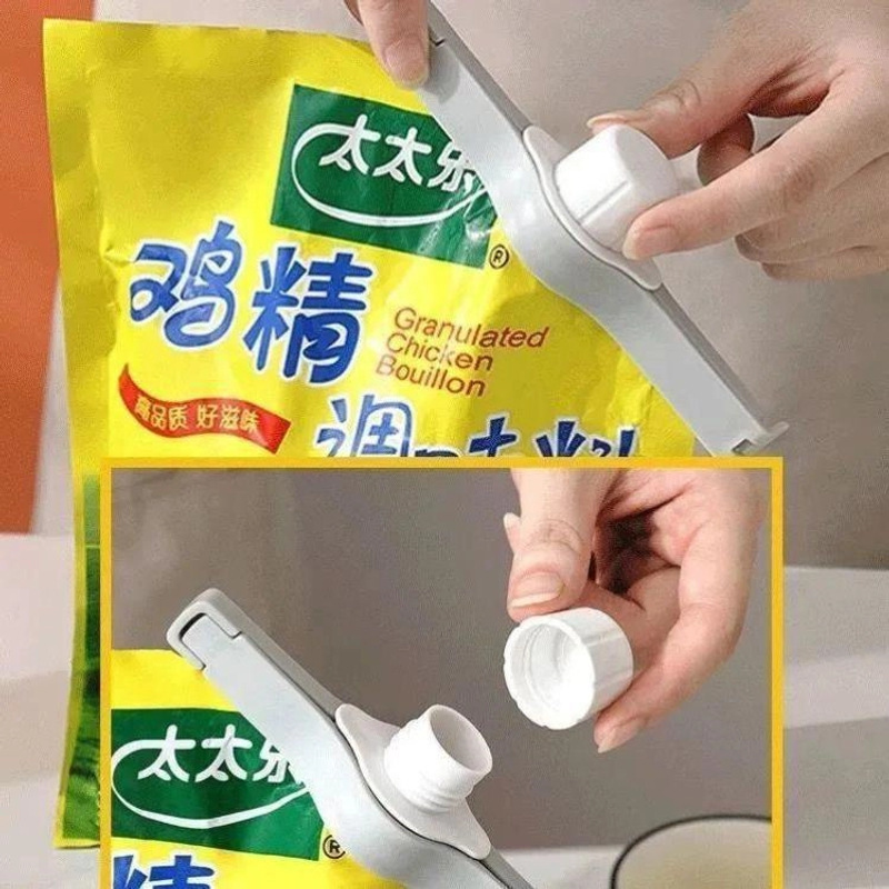 食品袋厨房夹子封口夹调料袋密封夹防潮封口器零食奶粉出料嘴密封|undefined