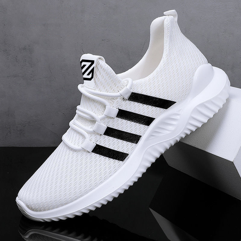 One-Piece Drop-Shipping Spring and Autumn Men's White Shoes, Fashionable and Trendy Casual Shoes for Men, Breathable Sports Running Shoes, Breathable and Comfortable One-Piece Drop-Shipping Spring and Autumn Men's White Shoes, Fashionable and Trendy Casual Shoes for Men, Breathable Sports Running Shoes, Breathable and Comfortable