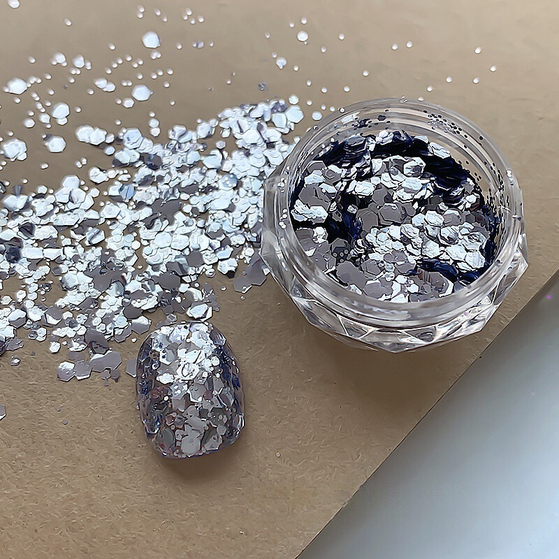 彩色亮片美甲饰品爆闪超薄闪粉亮片脚趾甲显白贴片穿戴甲指甲装饰|undefined