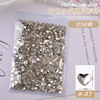 White small diamond for manicure, rectangular accessory, flat base