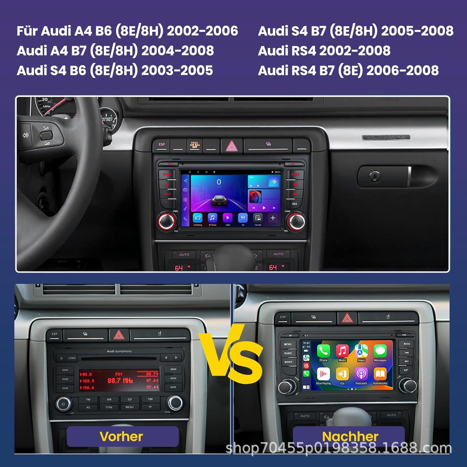 7 inch 9 inch is suitable for Audi A4 car Android central control large screen GPS navigator reversing image all-in-one machine