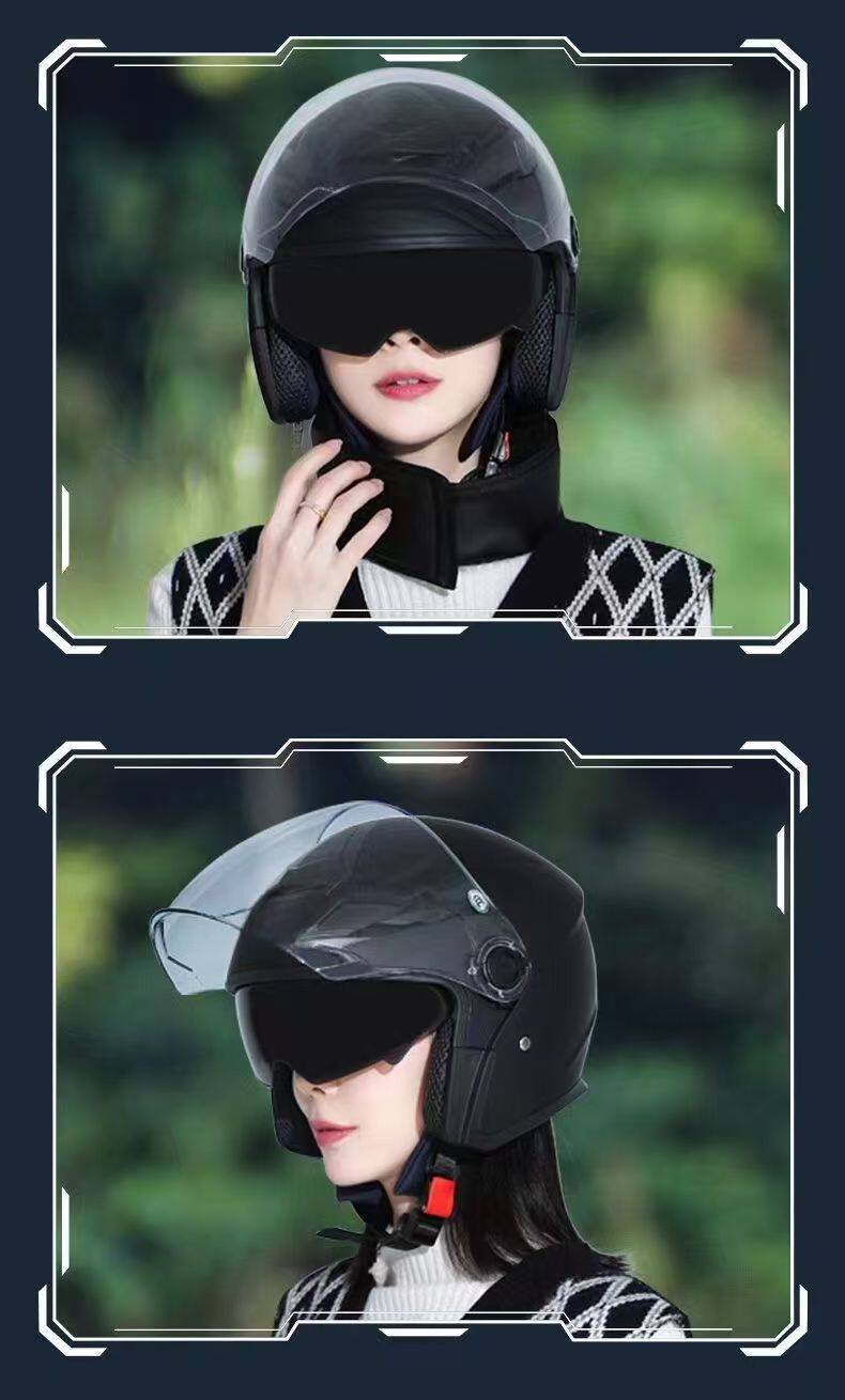 National Standard Certified Electric Vehicle Safety Helmet for Men and Women, Winter Cold-Proof and Warm, Detachable Neck Warmer, Electric Motorcycle Safety Helmet