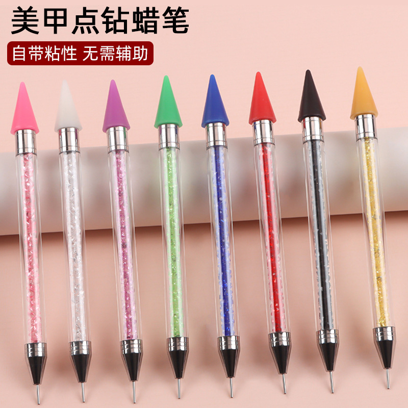 FUENTE Taladro de uñas de fábrica crayón de cera viene con taladro de punto pegajoso taladro de descarga taladro de succión pluma Punta de grano pluma herramienta de joyería