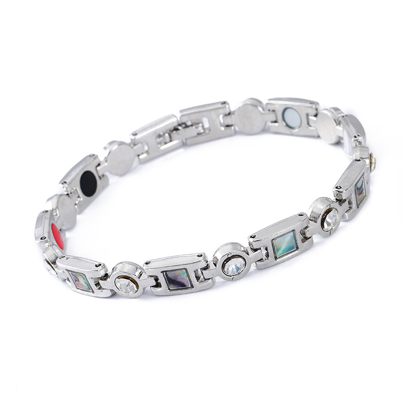 Pulsera Ajustable con Incrustaciones de Diamantes para Mujer, Estilo Europeo y Americano, Retro, Magnética, Ecológica, de Aleación, para Parejas