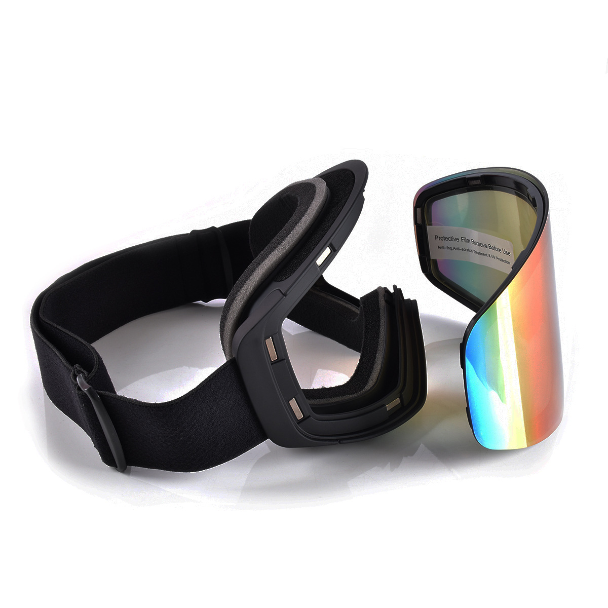 Outdoor ski Bezel-less lightweight design with three layers of sponge anti-fog and anti-UV goggles_voghion.com
