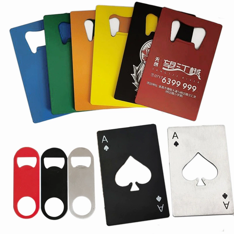 Оптовая нержавеющей стали пива открывалка металла кредитной карты открывалка для бутылок утолщенные пиво отвертка творческие карты открывалка для бутылок