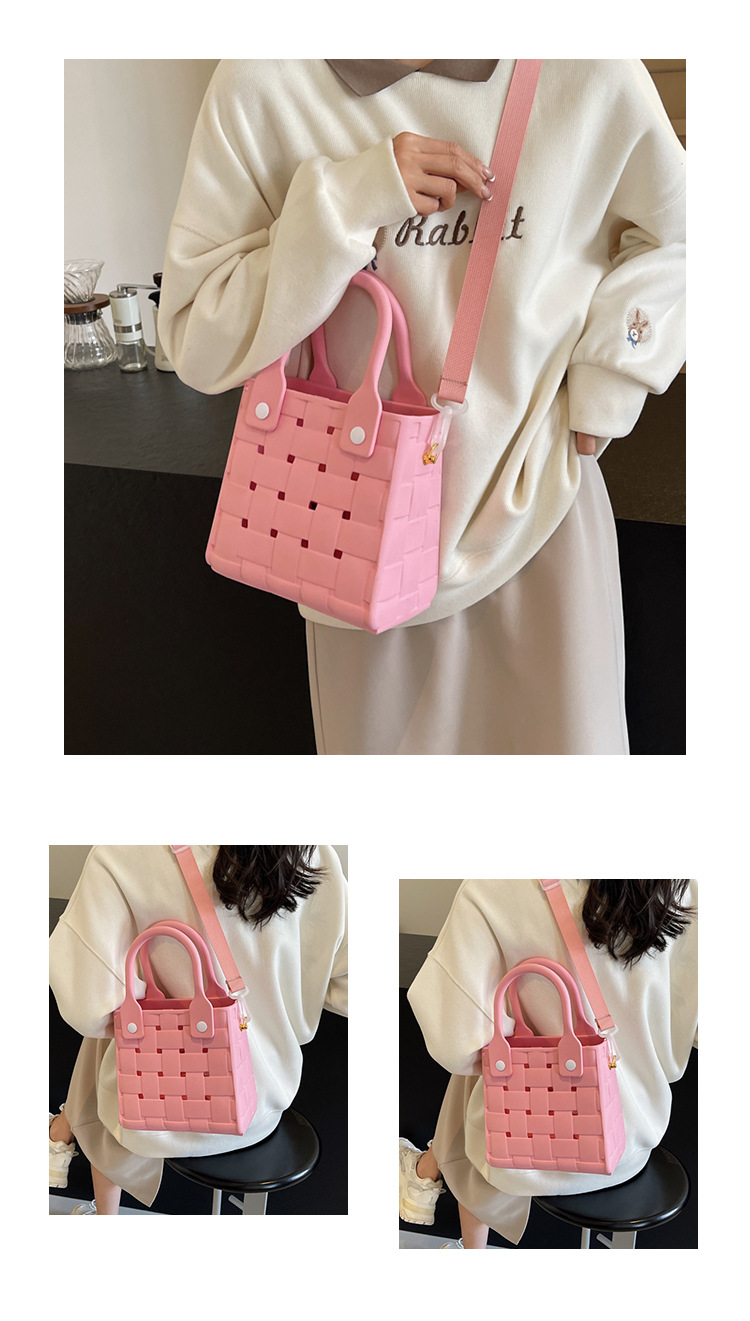 Women's Small Plastic Solid Color Basic Classic Style Hollow Square Open Crossbody Bag display picture 13