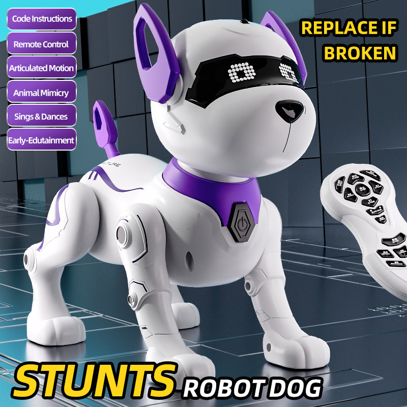 Acrobacias transfronterizas programación inteligente robot perro multifuncional táctil control remoto perrito juguete de inducción eléctrica para niños