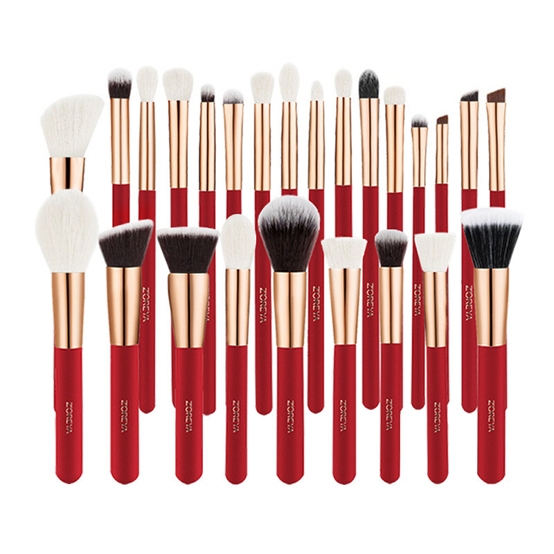 Zhuoerya nuevo producto conjunto de herramientas de maquillaje de belleza transfronteriza sombra de ojos corrector polvo suelto 25 pinceles de maquillaje conjunto completo al por mayor