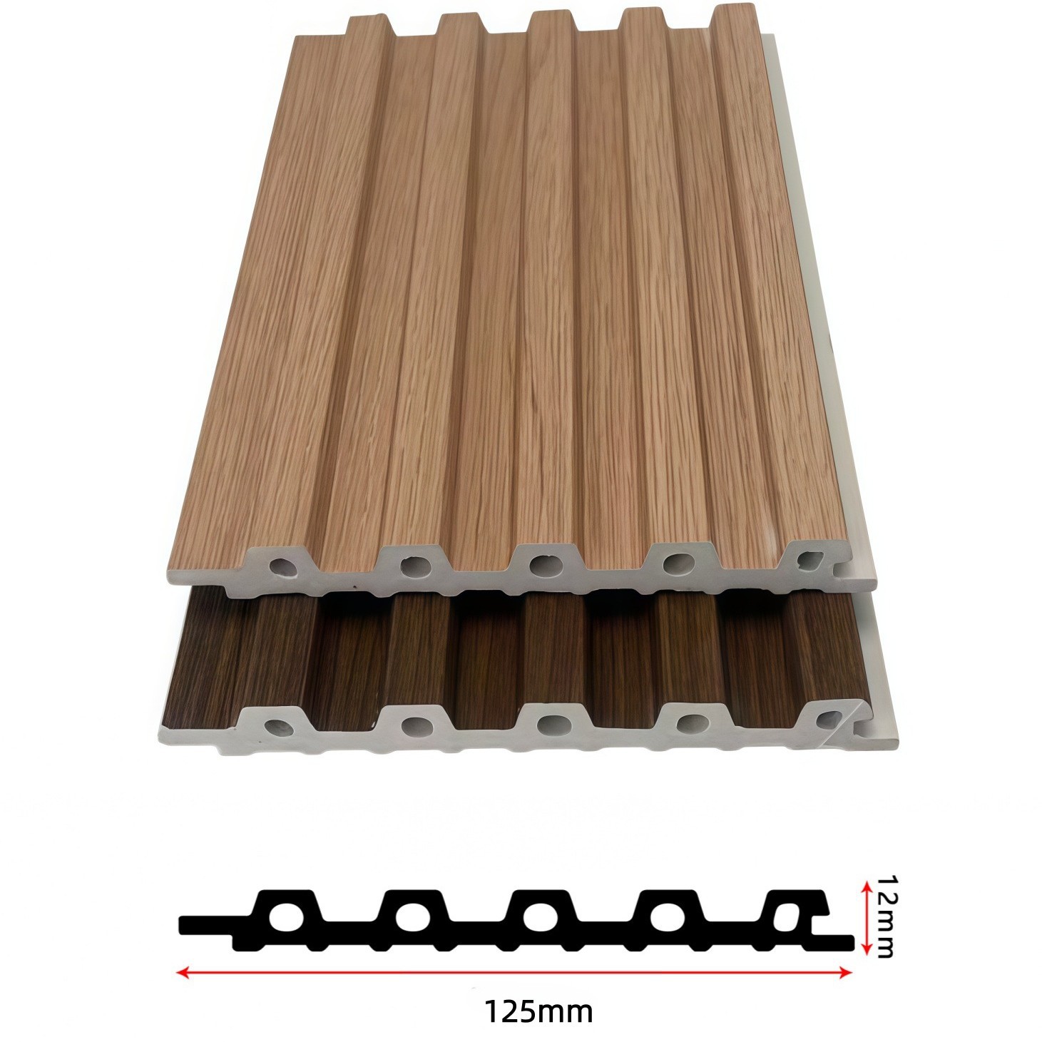 Panel de Pared de Rejilla de Madera Plástica WPC de Fibra de Bambú y Madera, para Fondo Interior