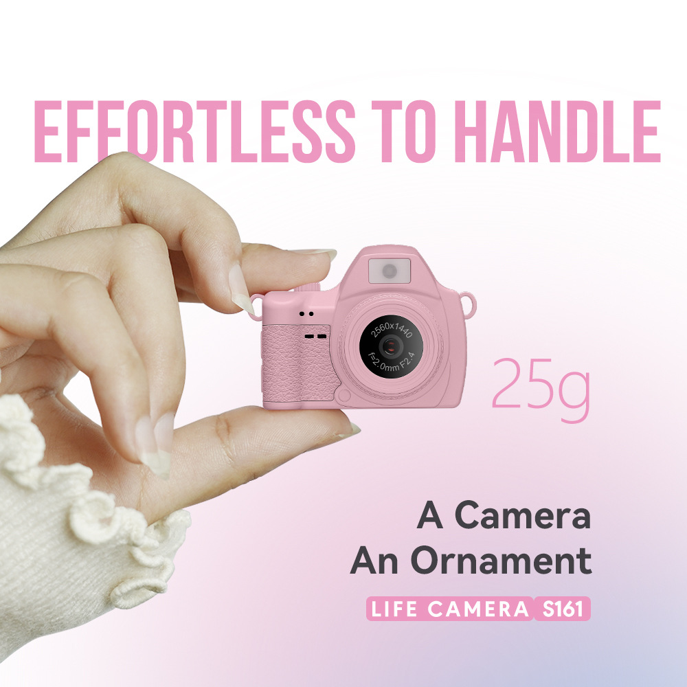 Cross-Border New Mini Thumb Camera Camera Ccd Student Gift Macaron Color High-Definition Digital Gift