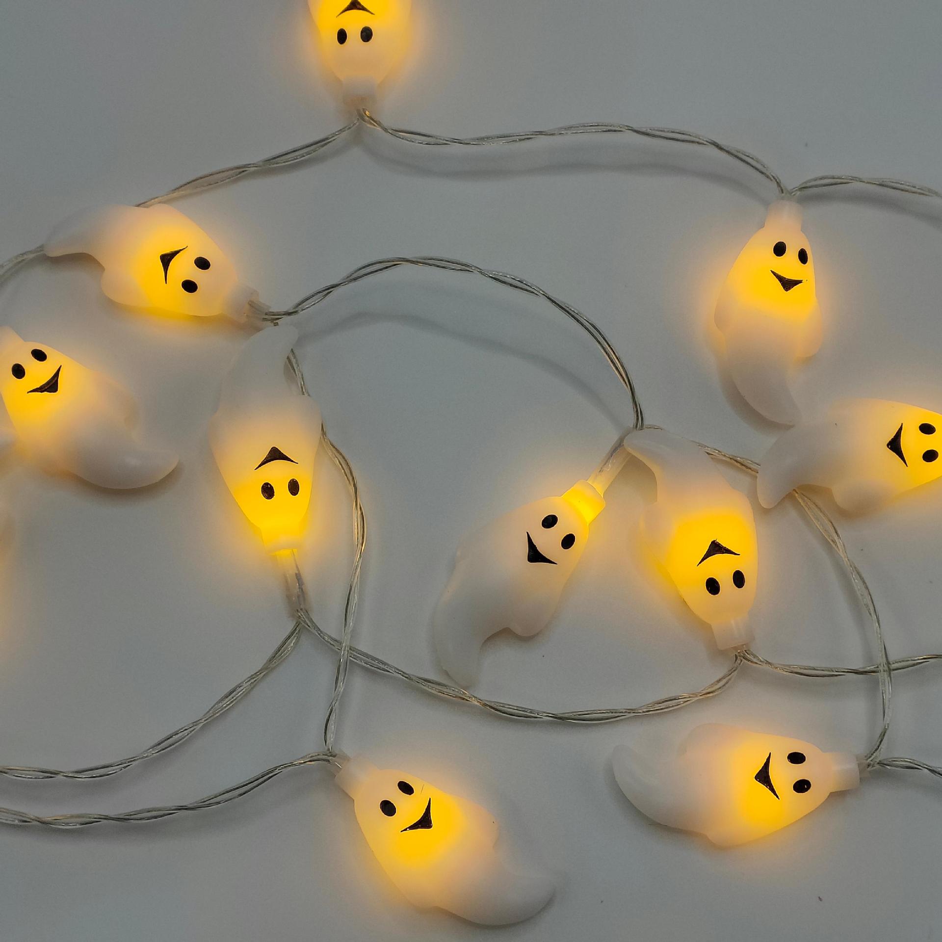 Luz decorativa de Halloween led fantasma telaraña colgante esqueleto calabaza bruja atmósfera lámpara cadena de escenas decoración