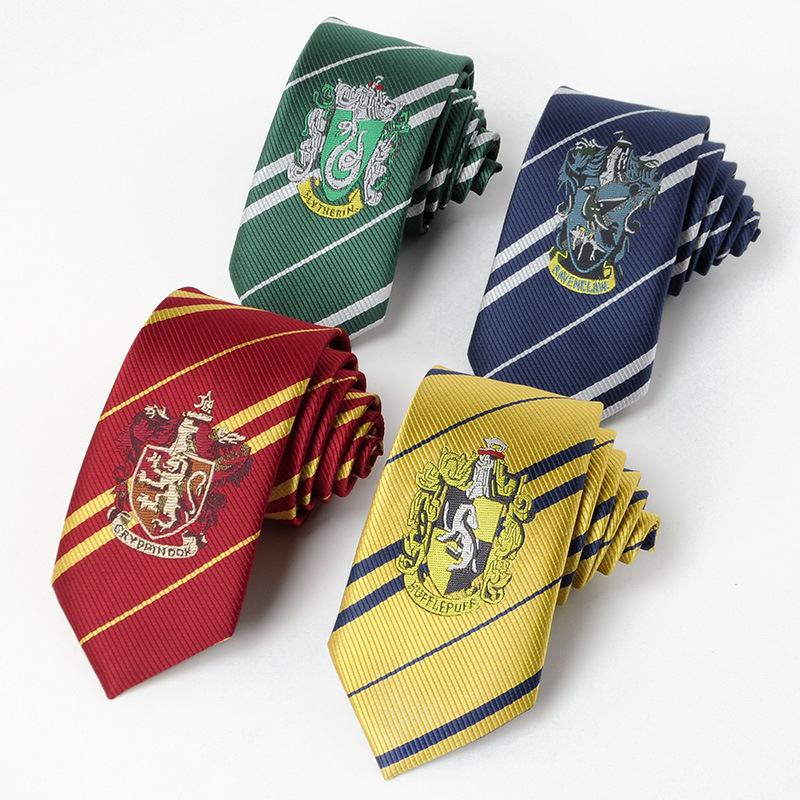 Harry Potter Tie Gland Findor Slytherin Ravenclaw jk College 스타일 Oblique Striped Tie Men