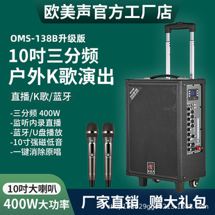 European and American Sound 138B Outdoor Audio Karaoke Singing High-Power Square Dance Performance Trolley Speaker with Wireless Microphone