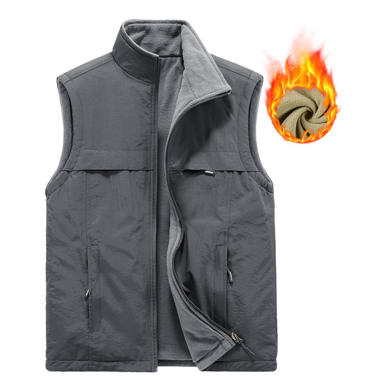 Double-sided vest fleece-lined vest fleece-lined thickened TikTok live warm sleeveless top outdoor leisure 7929A
