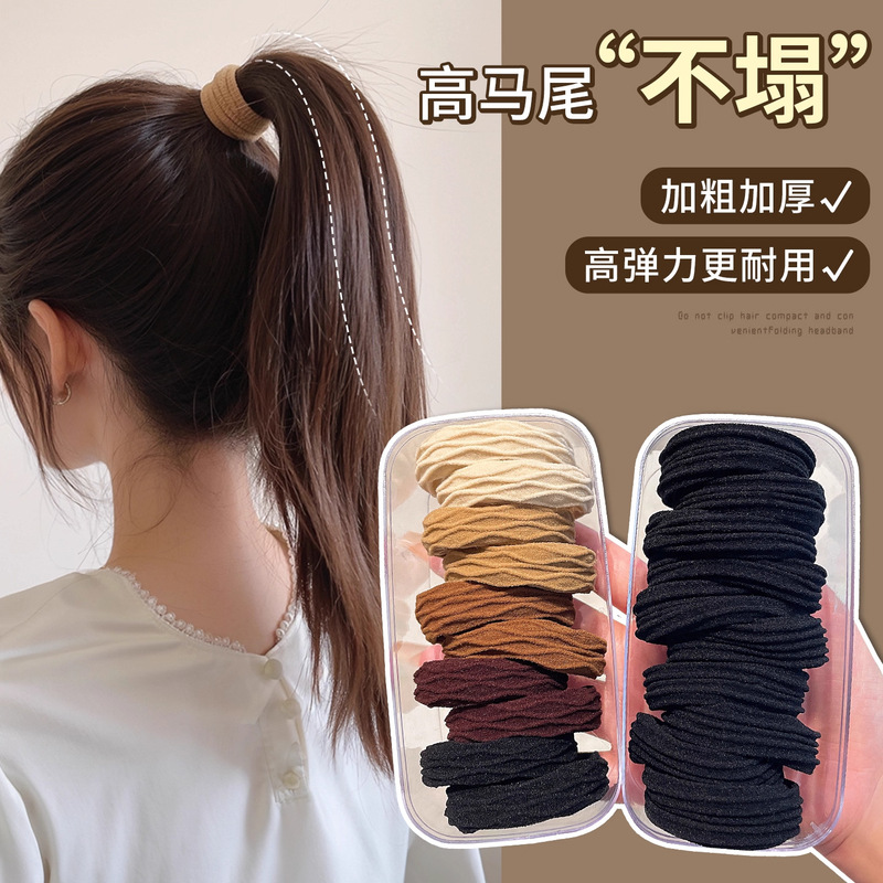 高马尾不塌头绳发圈女2025新款高端发绳皮筋高弹力耐用扎头发发饰|undefined