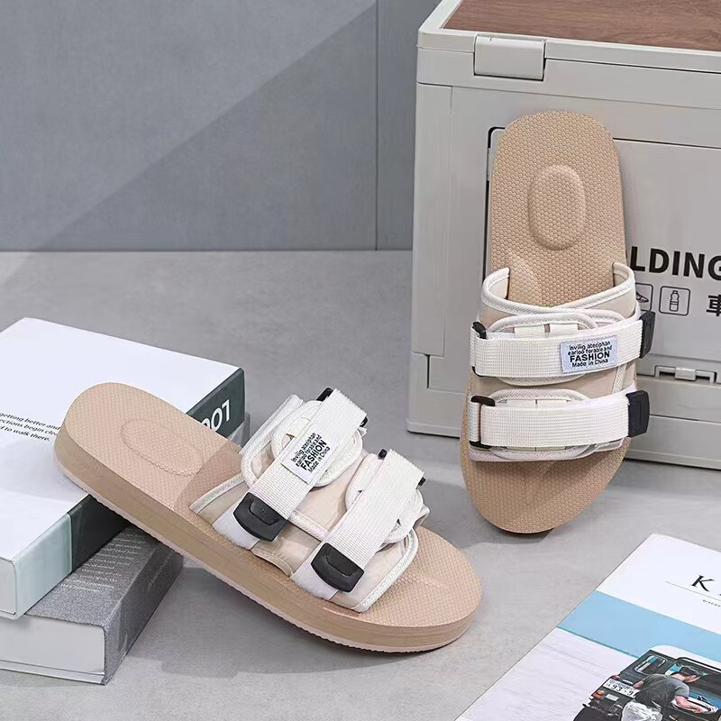 サンダル男女モデル2025夏の外着滑り止めソフト底一字スリッパ屋外レジャー両用カップルビーチ靴|undefined