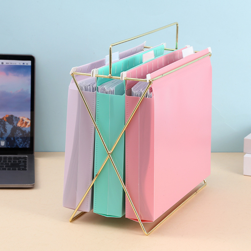 跨境塑料pp挂夹办公文件试卷收纳吊夹大容量快捞夹资料档案文件袋