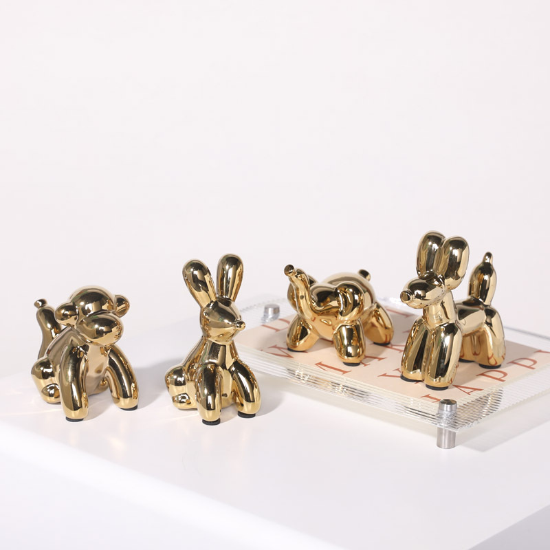 Nordic Luz galvanoplastia de lujo globo de plata perro decoración hogar sala de estar TV gabinete del vino gabinete decoración de escritorio pequeña Decoración