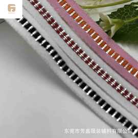 1cm条纹银丝间色提花织带家纺箱包鞋帽包边滚边条服装辅料批发