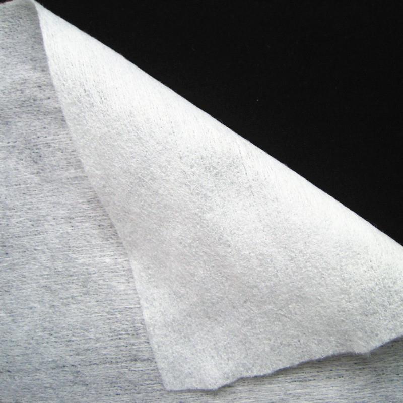 现货供应防护服抗静电无纺布面料_白45g粘涤混合抗静电水刺无纺布
