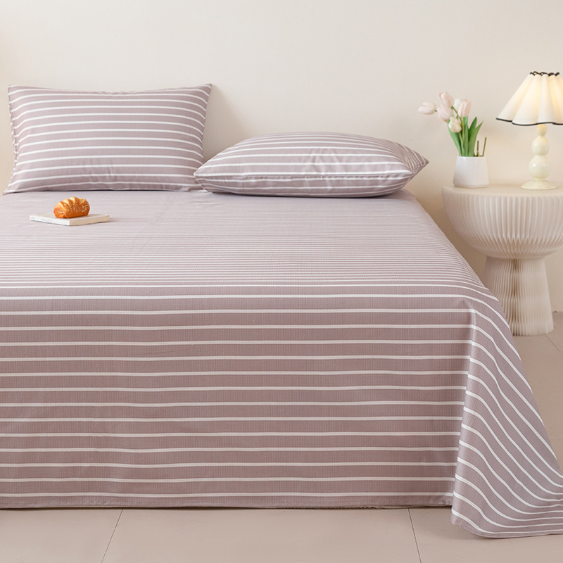 2025 nueva sábana de tela gruesa vieja de algodón puro pieza individual 100 funda de almohada individual de lino de algodón cama individual dormitorio de tres piezas 2