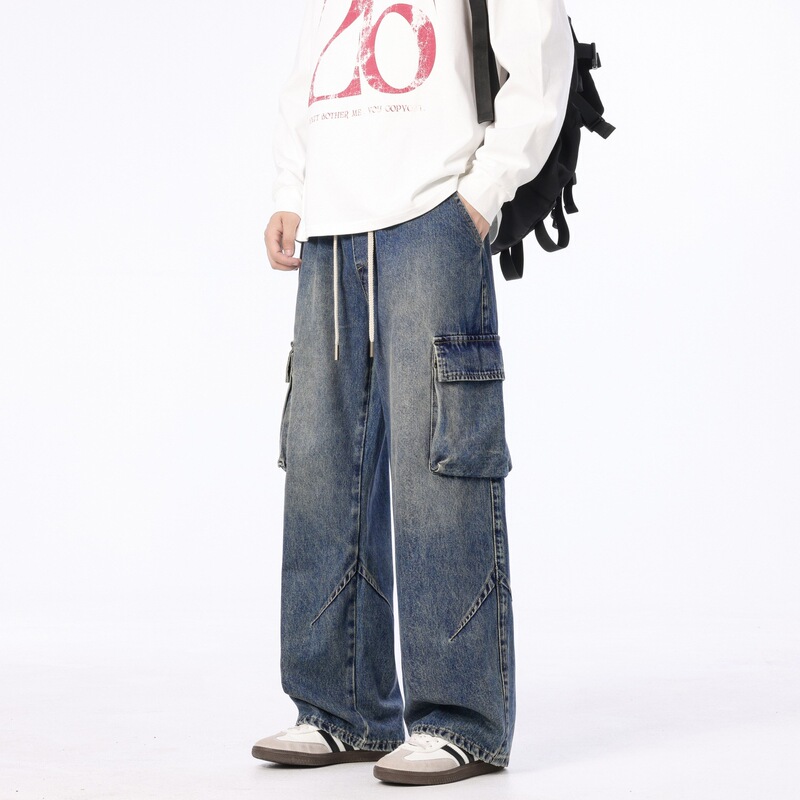 Men's workwear jeans 2026 new spring/autumn trendy straight loose casual pants American retro long pants Men's workwear jeans 2026 new spring/autumn trendy straight loose casual pants American retro long pants