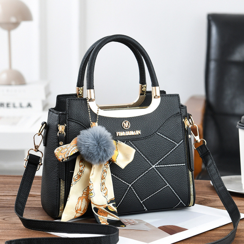 Bola de peluche bufandas de seda decoración bolsos de mano casual bolsos de hombro diarios temperamento moda bolsos cross-border bags