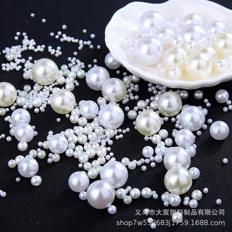 ABS无孔半面高亮仿珍珠圆珠diy手工制作材料发夹散珠饰品点钻配件|undefined