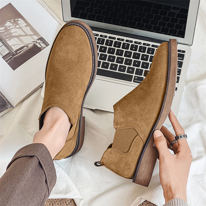 New men's shoes breathable casual leather shoes men set foot a slip-on low-top men's shoes_voghion.com