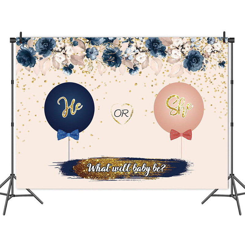 Cross-border Amazon Gender Reveals Party Background Cloth Foreign Trade Pregnancy Theme Photography Photo Banner 5x3ft