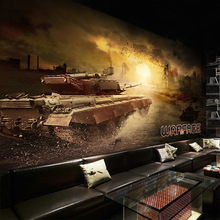 3d立体迷彩军事战争壁纸军旅主题ktv背景墙 酒吧网吧网咖坦克墙纸